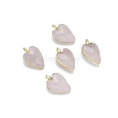 Gemstone Faceted Puffy Heart Charms, with Base Metal Edge, Approx 12x18mm, Sell by Piece