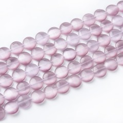 Cats Eye Smooth Coins, Approx 12mm, 38cm/strand