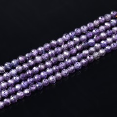 Purple Cubic Zirconia Faceted Rounds, Approx 2-5mm, 37-37.5cm/strand
