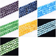Cats Eye Smooth Coins, Approx 12mm, 38cm/strand