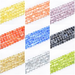Cats Eye Smooth Coins, Approx 12mm, 38cm/strand