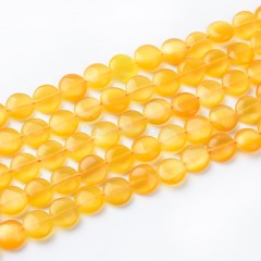 Cats Eye Smooth Coins, Approx 12mm, 38cm/strand