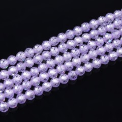 Light Violet Cubic Zirconia Faceted Rounds, Approx 2-5mm, 38cm/strand