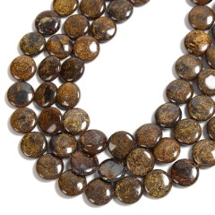 Bronzite Smooth Puffy Coins, Approx 16mm, 38cm/strand