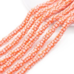 Tangerine Polymer Clay Flat Round/Disc/Heishi Beads Strands, Approx 3x6mm, 38-39cm/strand