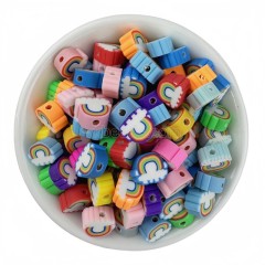 Cloud Mixed Color Handmade Polymer Clay Beads, Approx 10mm, 50pcs/bag, Sell by Bags