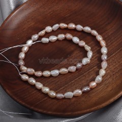 Natural Cultured Multicolor Freshwater Pearls Through-drilled Nuggets Beads Strands, Approx 6-7mm, 36-38cm/strand
