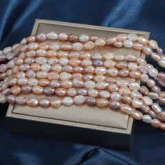 Natural Cultured Multicolor Freshwater Pearls Through-drilled Nuggets Beads Strands, Approx 6-7mm, 36-38cm/strand