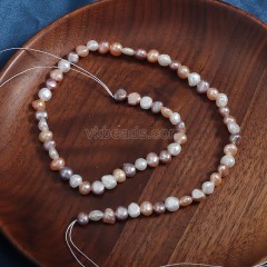 Natural Cultured Multicolor Freshwater Pearls Center-drilled Nuggets Beads Strands, Approx 5-6mm, 34-36cm/strand