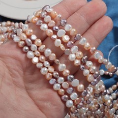 Natural Cultured Multicolor Freshwater Pearls Center-drilled Nuggets Beads Strands, Approx 5-6mm, 34-36cm/strand