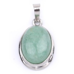 Multi-Gemstone Smooth Oval Pendants, with Rhodium Plated Base Metal Findings, Approx 14x18mm, Sell by Piece