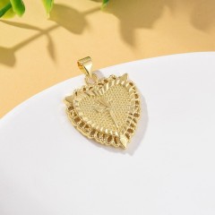 A-Z English Letters Gold Color Plated Brass Heart Shaped Charm Pendants, Approx 22x28mm, Sell by Piece