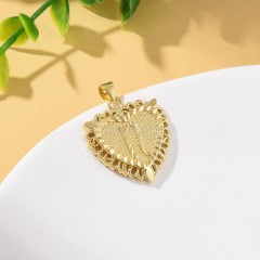 A-Z English Letters Gold Color Plated Brass Heart Shaped Charm Pendants, Approx 22x28mm, Sell by Piece