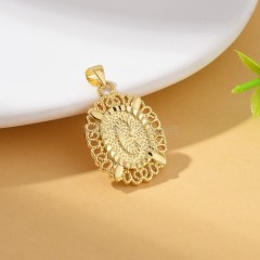 A-Z English Letters Gold Color Plated Brass Oval Charm Pendants, Approx 18x29mm, Sell by Piece
