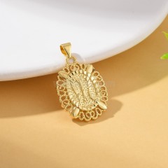 A-Z English Letters Gold Color Plated Brass Oval Charm Pendants, Approx 18x29mm, Sell by Piece