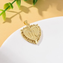 A-Z English Letters Gold Color Plated Brass Heart Shaped Charm Pendants, Approx 22x28mm, Sell by Piece