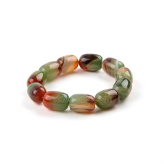 Coffee Green Agate Smooth Barrel/Drum Beads Stretchy Bracelets, Approx 13x18mm, Sell by Piece