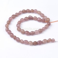 Red Strawberry Quartz Smooth Nuggets Beads Strands, Approx 6x8-8x10mm, 38cm/strand