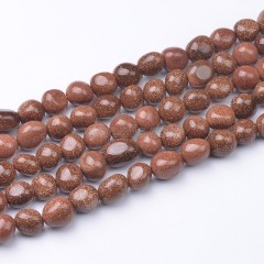 Gold Sandstone Smooth Nuggets, Approx 6x8-8x10mm, 38cm/strand