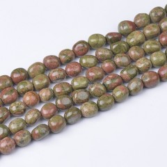 Unakite Smooth Nuggets, Approx 6x8-8x10mm, 38cm/strand