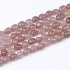 Red Strawberry Quartz Smooth Nuggets Beads Strands, Approx 6x8-8x10mm, 38cm/strand