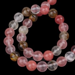Multicolor Watermelon Quartz Smooth Round Beads Strands, Approx 4-14mm, 38cm/strand