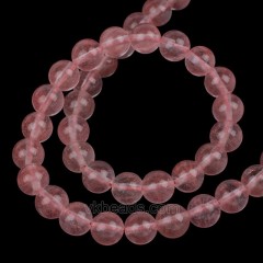 Red Cherry Quartz Smooth Round Beads Strands, Approx 4-14mm, 38cm/strand