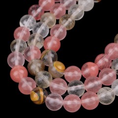 Multicolor Watermelon Quartz Smooth Round Beads Strands, Approx 4-14mm, 38cm/strand