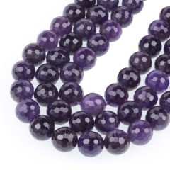 Amethyst Faceted Round Beads Strands, 128 Facets, Approx 4-14mm, 38cm/strand
