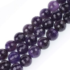 Amethyst Faceted Round Beads Strands, 128 Facets, Approx 4-14mm, 38cm/strand