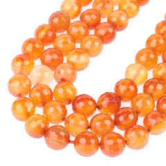 Red Agate Faceted Round Beads Strands, 128 Facets, Approx 4-14mm, 38cm/strand
