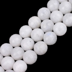 Blue Moonstone Faceted Round Beads Strands, 128 Facets, Approx 6-12mm, 38cm/strand
