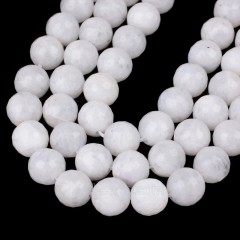 Blue Moonstone Faceted Round Beads Strands, 128 Facets, Approx 6-12mm, 38cm/strand