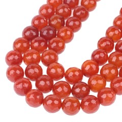 Red Agate Faceted Round Beads Strands, 128 Facets, Approx 4-14mm, 38cm/strand