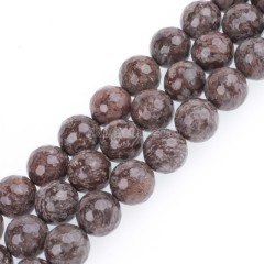 Chinese Snowflake Obsidian Faceted Round Beads Strands, 128 Facets, Approx 4-12mm, 38cm/strand