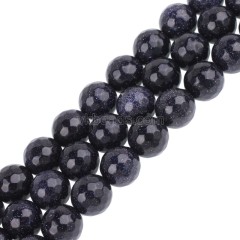 Blue Sandstone Faceted Round Beads Strands, 128 Facets, Approx 4-14mm, 38cm/strand