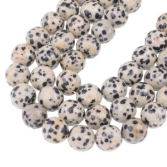 Dalmatian Jasper Faceted Round Beads Strands, 128 Facets, Approx 4-12mm, 38cm/strand