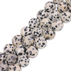 Dalmatian Jasper Faceted Round Beads Strands, 128 Facets, Approx 4-12mm, 38cm/strand