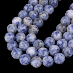Blue Spot Jasper Faceted Round Beads Strands, 128 Facets, Approx 4-14mm, 38cm/strand