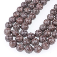 Chinese Snowflake Obsidian Faceted Round Beads Strands, 128 Facets, Approx 4-12mm, 38cm/strand