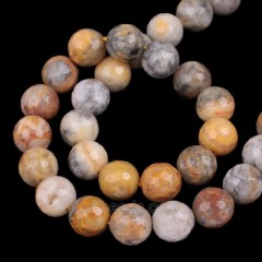 Crazy Lace Agate Faceted Round Beads Strands, 128 Facets, Approx 4-12mm, 38cm/strand