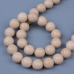 White Petrified Wood Jasper Faceted Round Beads Strands, 128 Facets, Approx 4-12mm, 38cm/strand