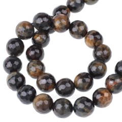 Blue Tiger Eye Faceted Round Beads Strands, 128 Facets, Approx 4-12mm, 38cm/strand