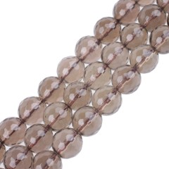 A Grade Smoky Quartz Faceted Round Beads Strands, 128 Facets, Approx 4-12mm, 38cm/strand