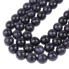 Blue Sandstone Faceted Round Beads Strands, 128 Facets, Approx 4-14mm, 38cm/strand