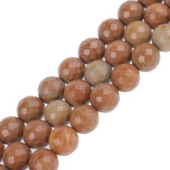 Yellow Wood Lace Stone Wooden Jasper Faceted Round Beads Strands, 128 Facets, Approx 4-12mm, 38cm/strand