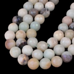 AB Rainbow Plated Multicolor Amazonite Faceted Round Beads Strands, 128 Facets, Approx 6-12mm, 38cm/strand