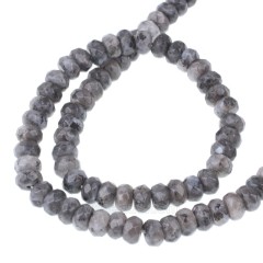 Larvikite Faceted Rondelle Beads Strands, Approx 4x6-5x8mm, 38cm/strand