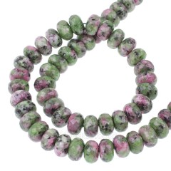 Ruby Zoisite Faceted Rondelle Beads Strands, Approx 5x8mm, 38cm/strand