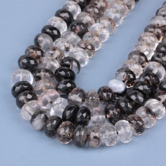 Black Cherry Quartz Faceted Rondelle Beads Strands, Approx 5x8mm, 38cm/strand